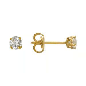 3mm Lab Grown Diamonds 14K Gold Earring Studs 1 Pair Round Studs